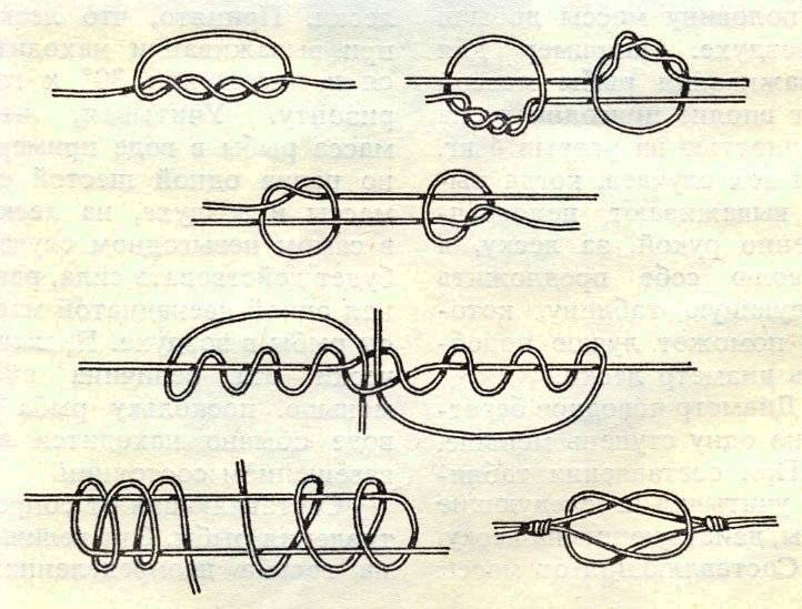 Как завязать леску на леску схема