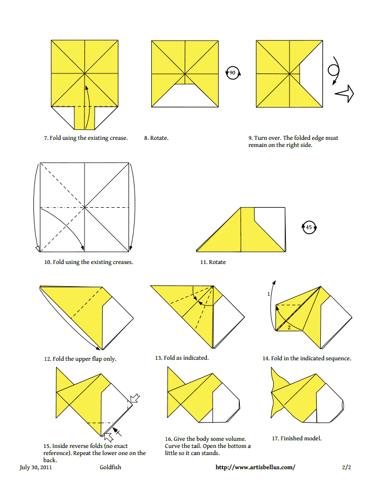 Оригами рыбка из бумаги для детей в 1, 2 и 5 классе: простые схемы с описанием и фото поделок